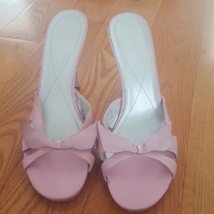BCBGirls Pink slip-on heel with bow